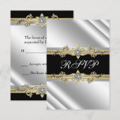 Zilver Zwart en Goud RSVP (Voorkant / Achterkant)