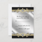Zilver Zwart en Goud RSVP Kaartje (Achterkant)