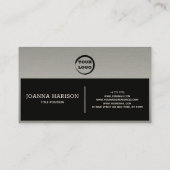 Zilver zwart en wit geometrisch visitekaartje (Achterkant)