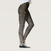 Zilver Zwart en Wit Glitter Ombre Sparkles Yoga Leggings (Rechts)