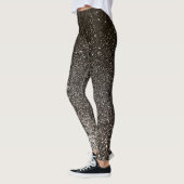 Zilver Zwart en Wit Glitter Ombre Sparkles Yoga Leggings (Links)