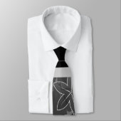 Zilver, zwart en wit Hawaiian Fathers Day Stropdas (Gebonden)