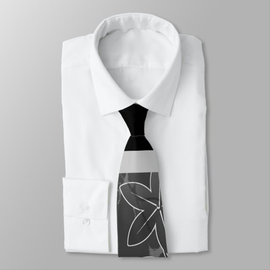 Zilver, zwart en wit Hawaiian Fathers Day Stropdas (Gebonden)