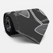 Zilver, zwart en wit Hawaiian Fathers Day Stropdas (Opgerold)