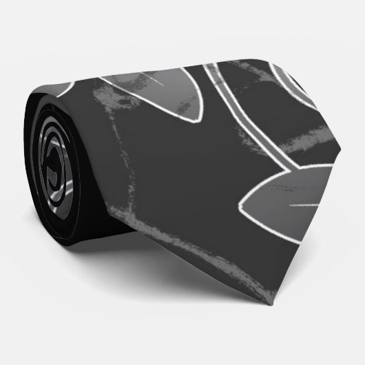 Zilver, zwart en wit Hawaiian Fathers Day Stropdas (Opgerold)