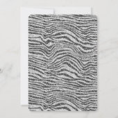Zilver Zwart Glanzende Zebraprint Glitters Kaart (Achterkant)