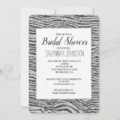 Zilver Zwart Glanzende Zebraprint Glitters Kaart (Voorkant)