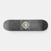 Zilver Zwart Glitter Killer Street Style Gritty Persoonlijk Skateboard (Horizontaal)