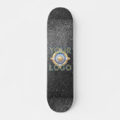 Zilver Zwart Glitter Killer Street Style Gritty Persoonlijk Skateboard (Voorkant)
