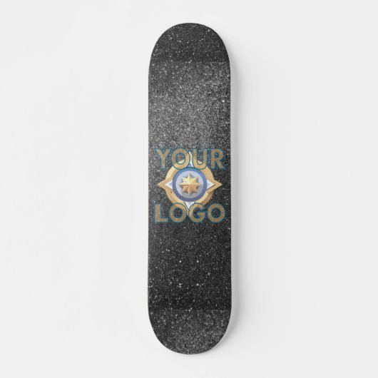 Zilver Zwart Glitter Killer Street Style Gritty Persoonlijk Skateboard (Voorkant)