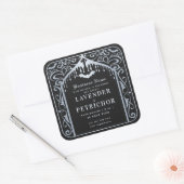 Zilver Zwart Gotische Vampier Kaars Product Label (Envelop)