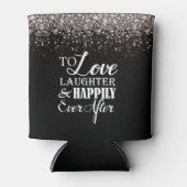 Zilver Zwart Hollywood Glitz Glam Bruiloft Blikjeskoeler (Voorkant)