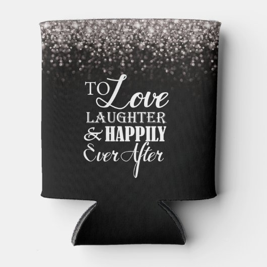 Zilver Zwart Hollywood Glitz Glam Bruiloft Blikjeskoeler (Voorkant)