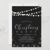Zilver & Zwart | Kerstfeest Verlichting Kaart (Voorkant)