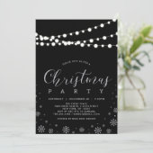 Zilver & Zwart | Kerstfeest Verlichting Kaart (Staand voorkant)