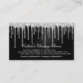 Zilver Zwart Metallic Glitter Druppels Reiniging Visitekaartje (Achterkant)