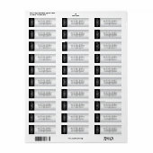 Zilver zwart monogram envelop retouradres etiket (Full Sheet)