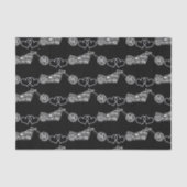 Zilver Zwart Motorfiets Biker Custom Tissuepapier (Voorkant)