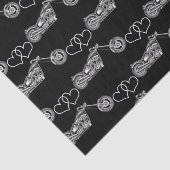 Zilver Zwart Motorfiets Biker Custom Tissuepapier (Detail)