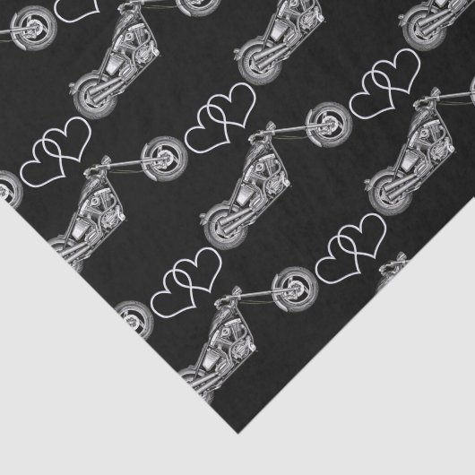 Zilver Zwart Motorfiets Biker Custom Tissuepapier (Detail)