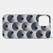 Zilver-zwart mozaïek: concentrische ringen textuur Case-Mate iPhone case (Achterkant (horizontaal))