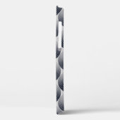 Zilver-zwart mozaïek: concentrische ringen textuur Case-Mate iPhone case (Achterkant / Links)