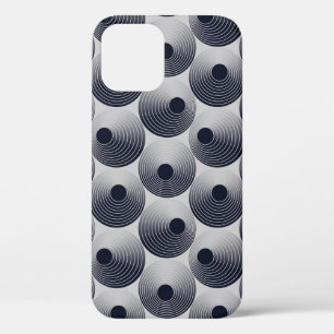 Zilver-zwart mozaïek: concentrische ringen textuur Case-Mate iPhone case