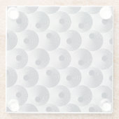 Zilver-zwart mozaïek: concentrische ringen textuur glazen onderzetter (Achterkant)