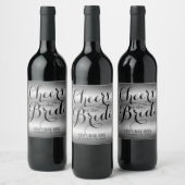 Zilver & Zwart PROOST OP DE BRUID Bruiloftsfeest Wijn Etiket (Flessen)
