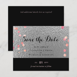 Zilver Zwart Roze Rosegold Confetti Bruiloft