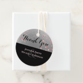 Zilver Zwart Roze Roségoud Confetti Bruiloft Bedankjes Labels (In situ)