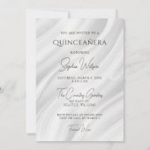 Zilver Zwart Sparkle Jurk Quinceañera Kaart (Achterkant)