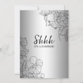 Zilver Zwart Verrassing 25ste Verjaardag Kaart (Achterkant)