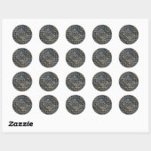 Zilver Zwart Vierkante Vormen Keltisch Knoopwerkpa Ronde Sticker (Vel)