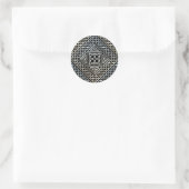 Zilver Zwart Vierkante Vormen Keltisch Knoopwerkpa Ronde Sticker (Tas)