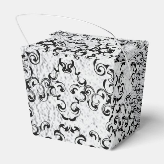 Zilver Zwart Werveltje Gotische bruiloft Bedankdoosjes (Achterkant)