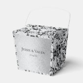 Zilver Zwart Werveltje Gotische bruiloft Bedankdoosjes (Voorkant Zijde)