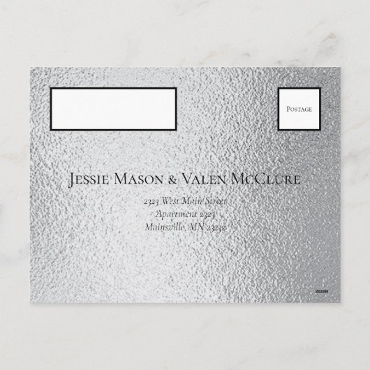 Zilver Zwart Werveltje Gotische bruiloft Feestdagenkaart (Achterkant)