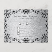 Zilver Zwart Werveltje Gotische bruiloft Feestdagenkaart (Voorkant)