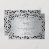 Zilver Zwart Werveltje Gotische bruiloft Informatiekaartje (Voorkant / Achterkant)
