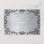 Zilver Zwart Werveltje Gotische bruiloft Informatiekaartje (Voorkant)