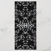 Zilver Zwart Werveltje Gotische bruiloft Menu (Achterkant)