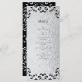 Zilver Zwart Werveltje Gotische bruiloft Menu (Voorkant / Achterkant)