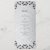 Zilver Zwart Werveltje Gotische bruiloft Menu (Voorkant)