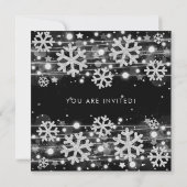 Zilver Zwart Winter Glitter Glam 50ste Verjaardag Kaart (Achterkant)