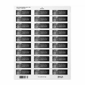 Zilver Zwart Winter Verjaardag Retouradres Etiket (Full Sheet)