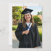 Zilver Zwart Wit Foto Frame Afstuderen Kaart (Achterkant)