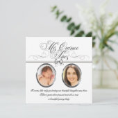 Zilver Zwart-wit Foto Quinceanera Kaart (Staand voorkant)