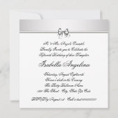 Zilver Zwart-wit Foto Quinceanera Kaart (Achterkant)