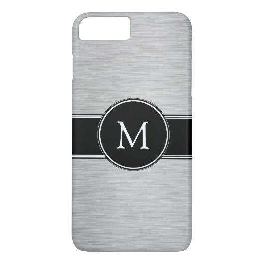 Zilver, zwart, wit met uw monogram Case-Mate iPhone case (Achterkant)